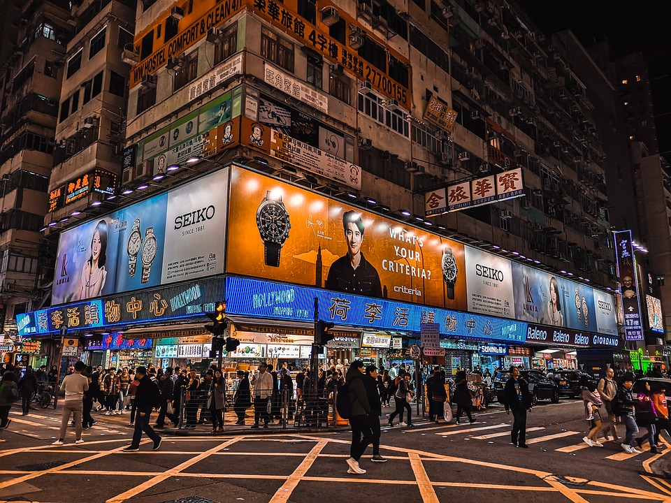 Color Kowloon Street View Hong Kong Mong Kok